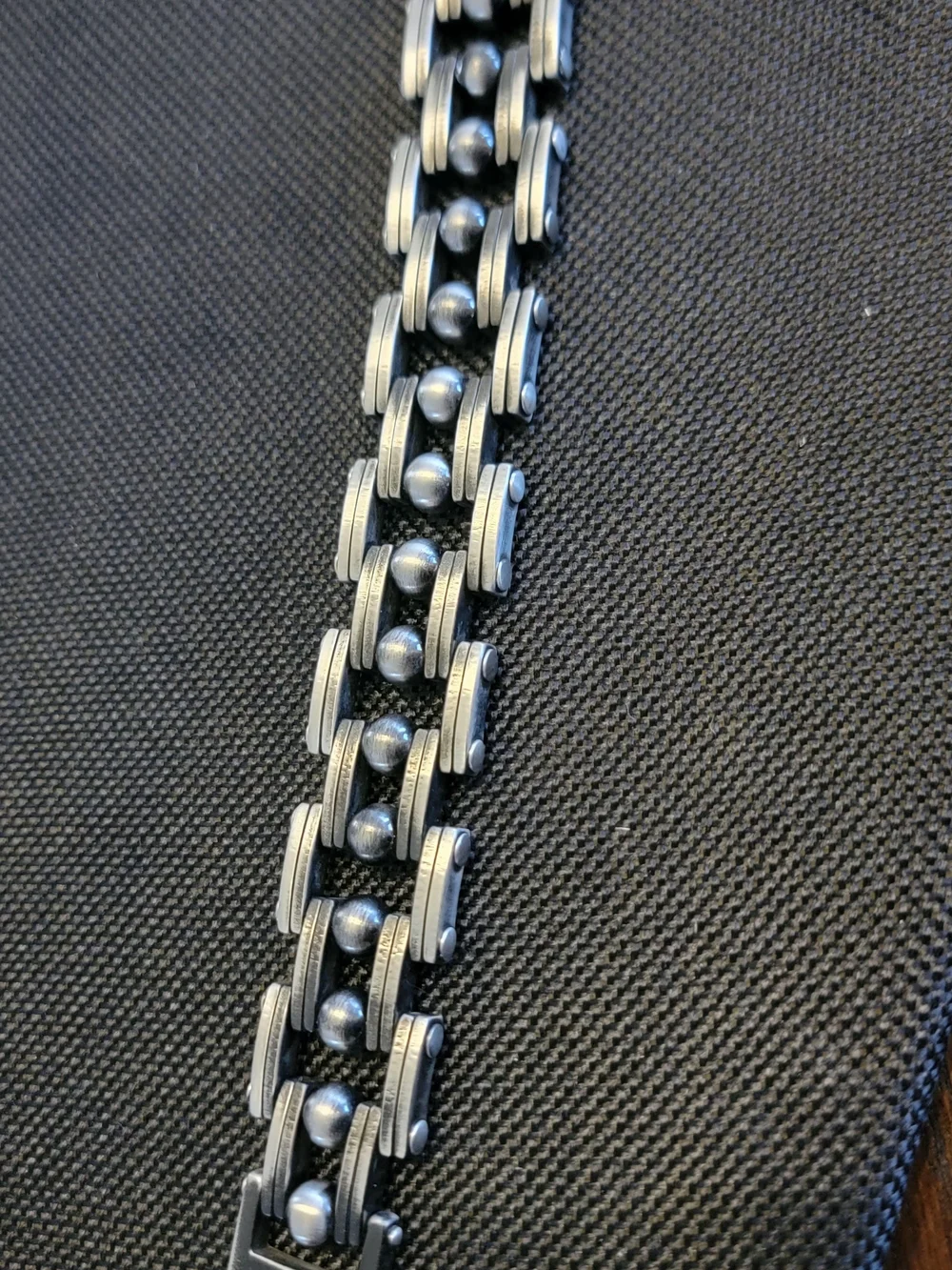 Men's Black Stainless Steel Link Bracelet